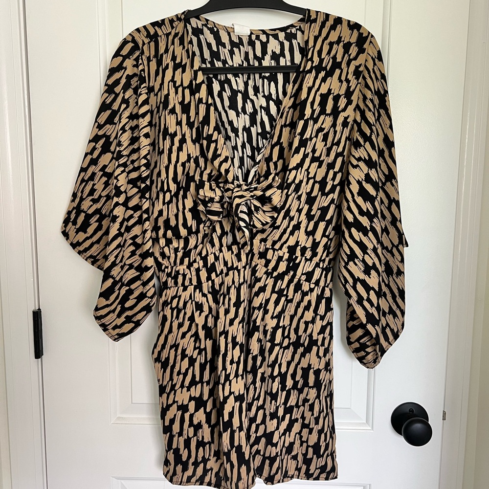 Vici Tie Front Romper with Pockets